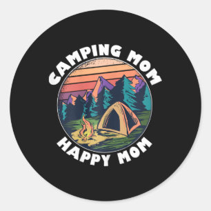 T-Shirt Mama Camping Glückliches Camping Mama Camp Runder Aufkleber