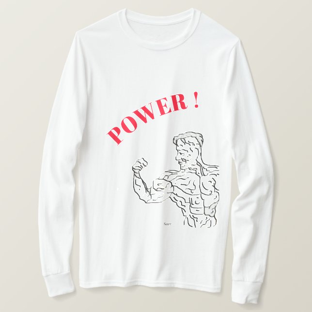 T - Shirt Männer: Der Power auf (Design vorne)