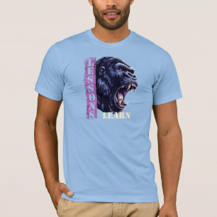 T-Shirt Männer Wütender Gorilla Lektionen Lernen