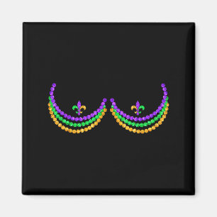 T-Shirt Mardi Gras lustige Perlen S Umriss Kostüm  Magnet