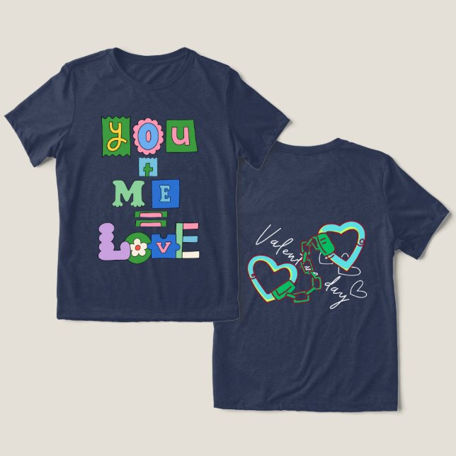 T - Shirt Marine Valentinstag (Design Vorderseite & Rückseite)