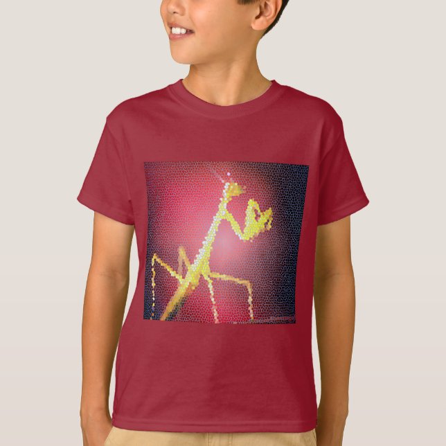 T-Shirt - Maronenfarbene Gottesanbeterin Fliesenmo (Vorderseite)