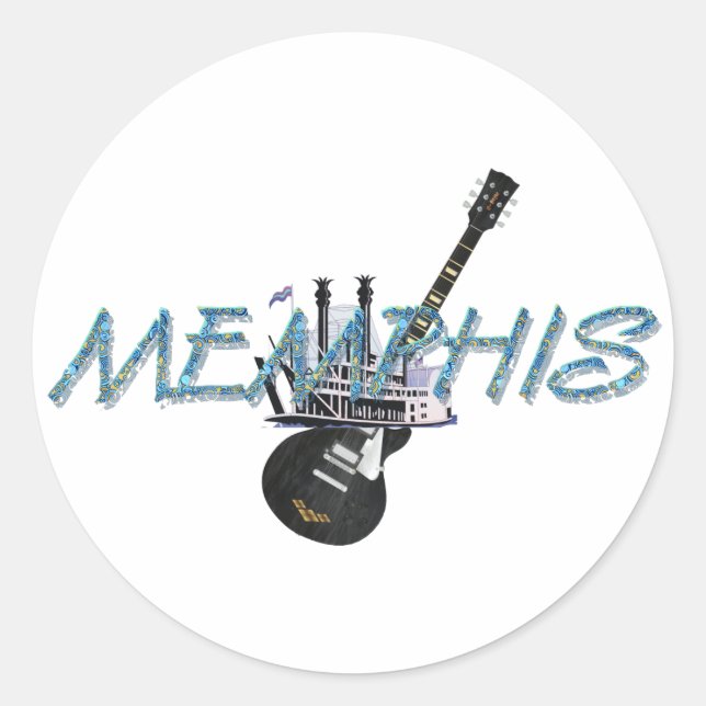 T-SHIRT Memphis Runder Aufkleber (Vorderseite)