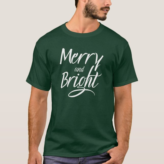 T-Shirt : Merry and Bright (green) (Vorderseite)