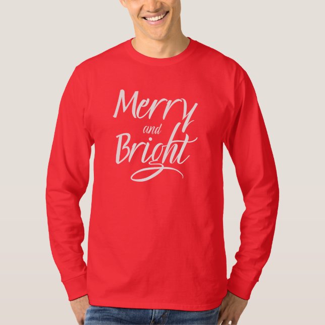 T-Shirt : Merry and Bright (red cardinal) (Vorderseite)