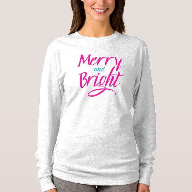 T-Shirt : Merry and Bright (white ash) (Vorderseite)