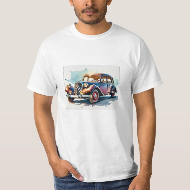 t-shirt met  oldtimer (Vorderseite)