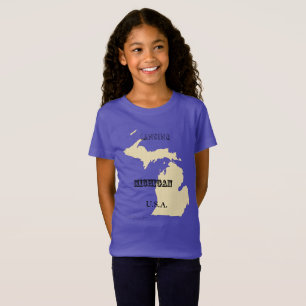 T - Shirt - Michigan Karte mit Stadt