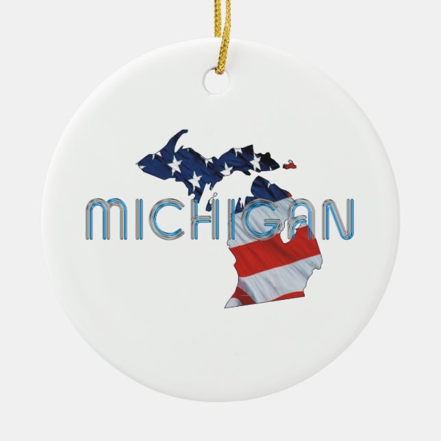 T-SHIRT Michigan-Patriot Keramik Ornament (Vorne)