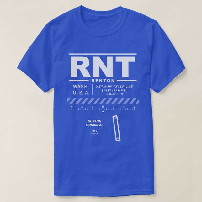 T - Shirt Miet Municipal Airport (RNT) (Design vorne)