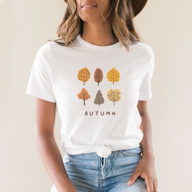T - Shirt Minimalistische Herbstbaumen (Von Creator hochgeladen)