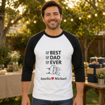 T-Shirt mit 3/4-Ärmel und personalisiertem Aufdruc