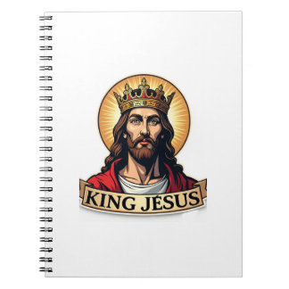 T-Shirt mit altem Aufdruck 'King Jesus Banner' 2 Notizblock