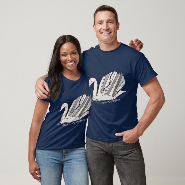 T - Shirt mit Art Deco Design Swan (Unisex)