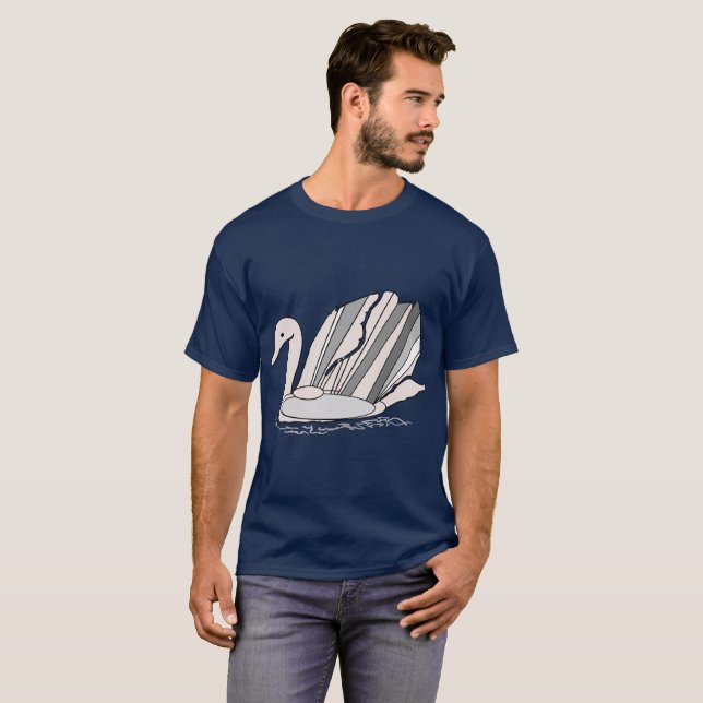 T - Shirt mit Art Deco Swan (Vorne ganz)