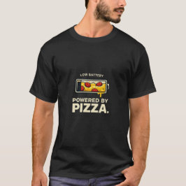 T-Shirt mit Aufdruck 'Powered By Pizza' – Lustiges