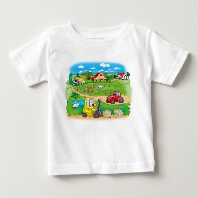 T - Shirt mit Autos und Dorfbild (Vorderseite)