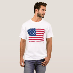 T-Shirt mit bedruckter amerikanischer Flagge im Di