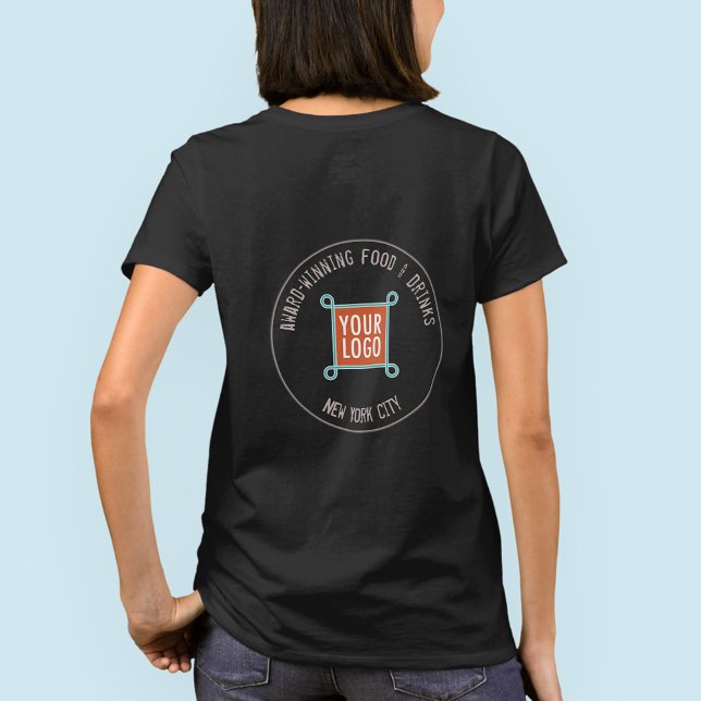 T - Shirt mit benutzerdefiniertem Logo auf der Rüc (MISOOK Black T-Shirt with Logo on Back)
