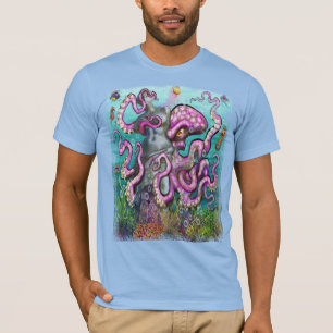 T-Shirt mit besessenem Oktopus