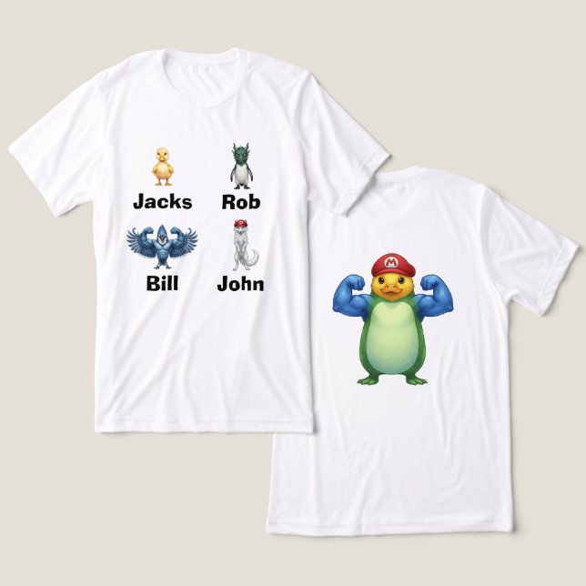 T-Shirt mit besten Freunden-Vogel-Charakteren Tri-Blend Shirt (Design vorne & hinten)