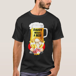 T-Shirt mit Bierkrug-Gnom für Papa-Gärtner - Daddy