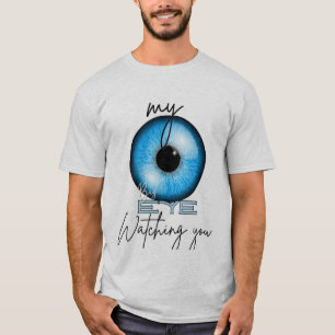 T-Shirt mit blauen Augen, die dich beobachten – Ei