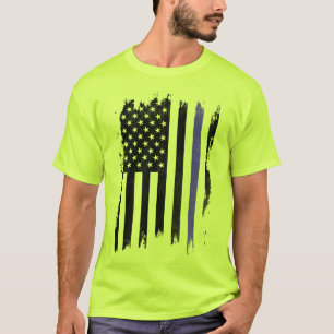 T - Shirt mit blauer, schwarz-weißer Flagge