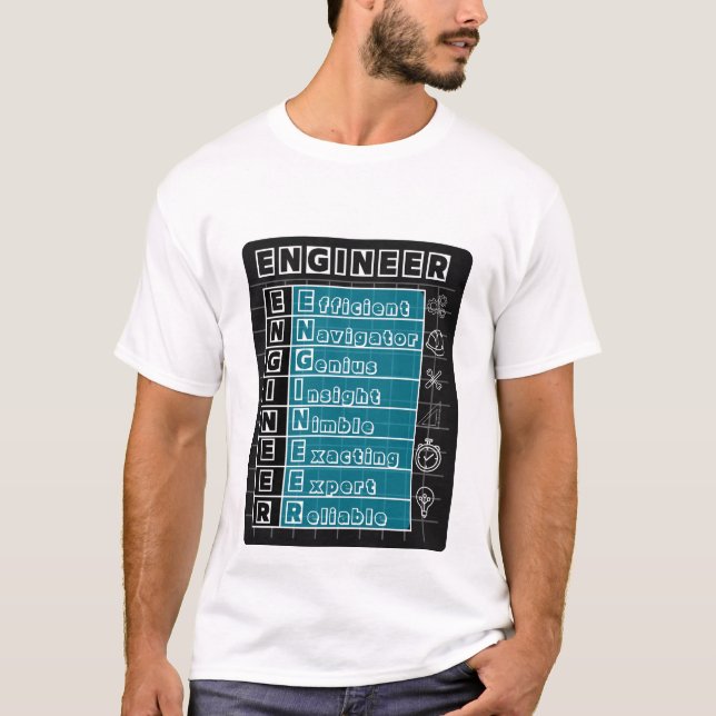 T-Shirt mit Blaupause-Design für professionelle In (Vorderseite)