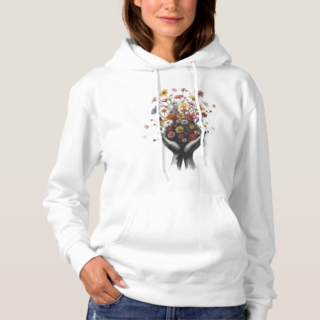 T-Shirt mit Blumen  / Hoodie (Vorderseite)