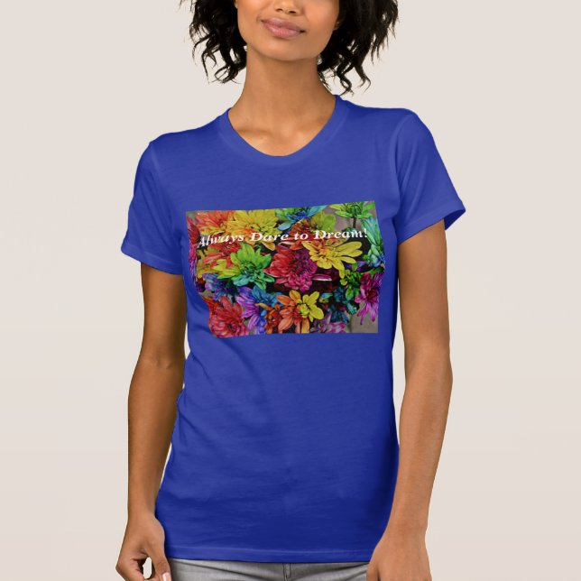 T - Shirt mit Blumenmuster (Lapis) wagen Sie immer (Vorderseite)