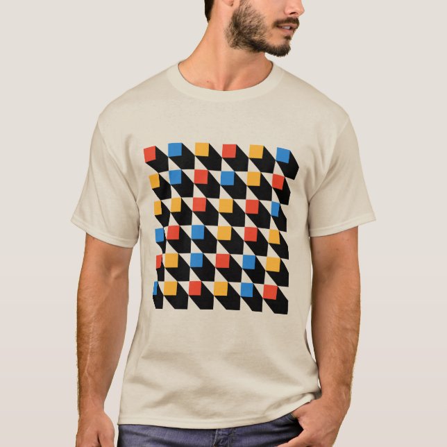 T - Shirt mit bunten Plätzen (Vorderseite)