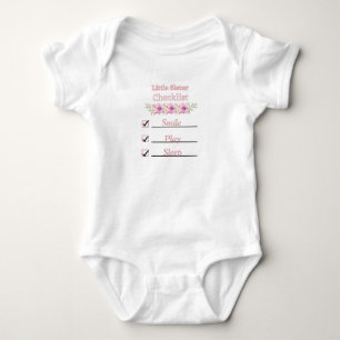 T-Shirt mit Checklist für kleine Schwester Baby Strampler
