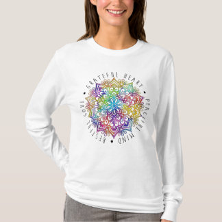T-Shirt mit dankbarem Herzen, friedvollem Geist un