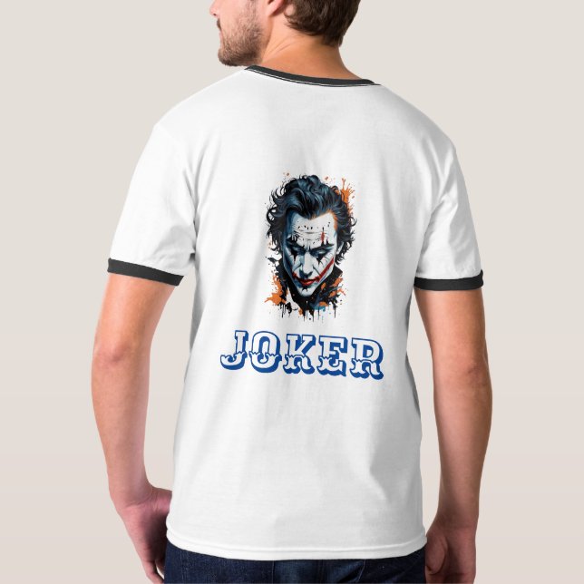 T - Shirt mit dem Bild von einem Whimsical-Joker a (Rückseite)