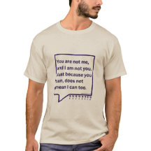 T - Shirt mit dem Gedicht "Du bist nicht ich"