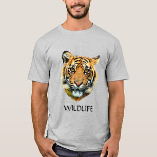 T-Shirt mit dem Gesicht eines wilden Tigers