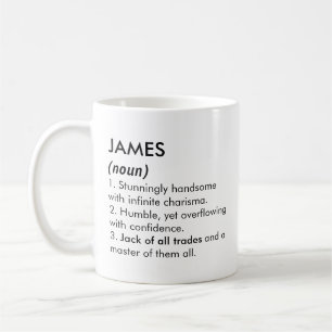 T-Shirt mit dem Namen James, bearbeitbarer Name, b Kaffeetasse
