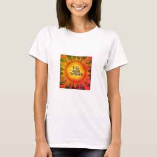 T - Shirt mit dem Slogan "Rise Dream Empower".