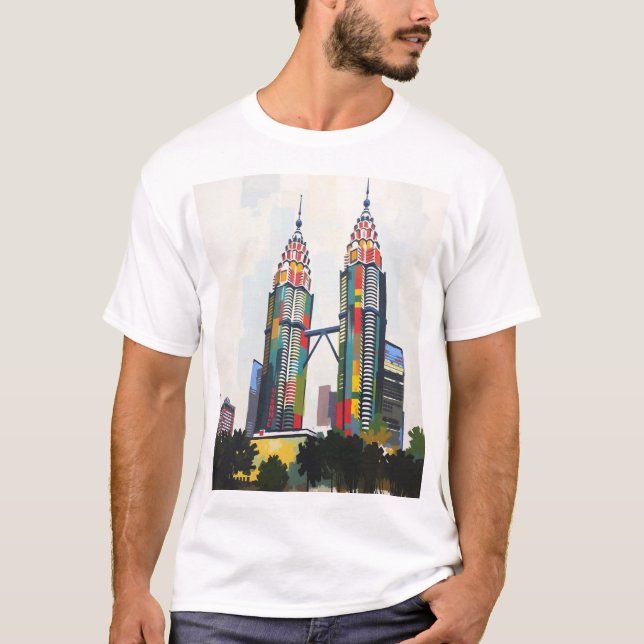 T - Shirt mit den Petronas-Türmen in Malaysia (Vorderseite)