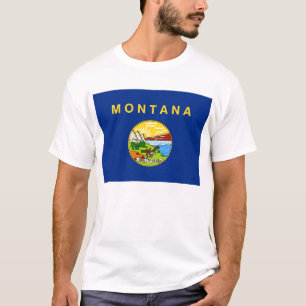 T Shirt mit der Fahne Montana Staat USA