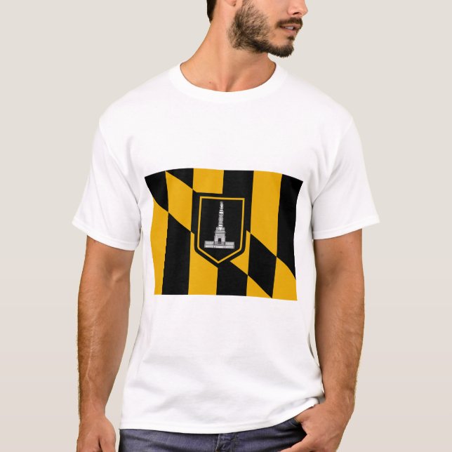 T Shirt mit der Flagge des Baltimore, Maryland, US (Vorderseite)