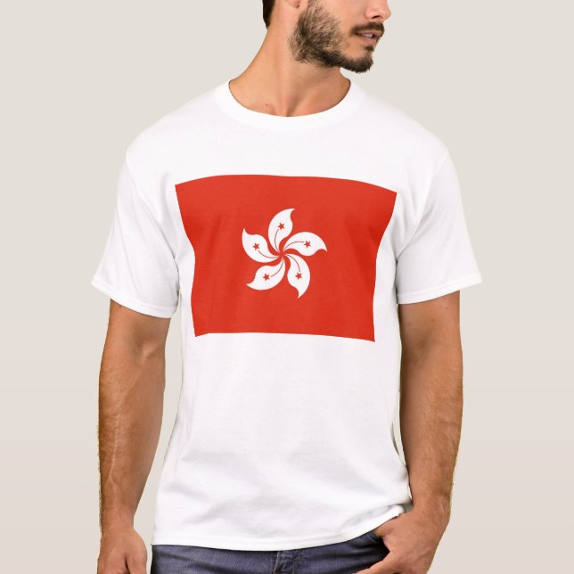 T Shirt mit der Flagge Hongkongs, China (Vorderseite)