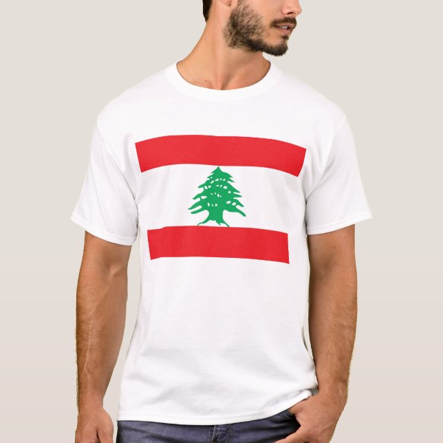 T Shirt mit der Flagge Libanons (Vorderseite)