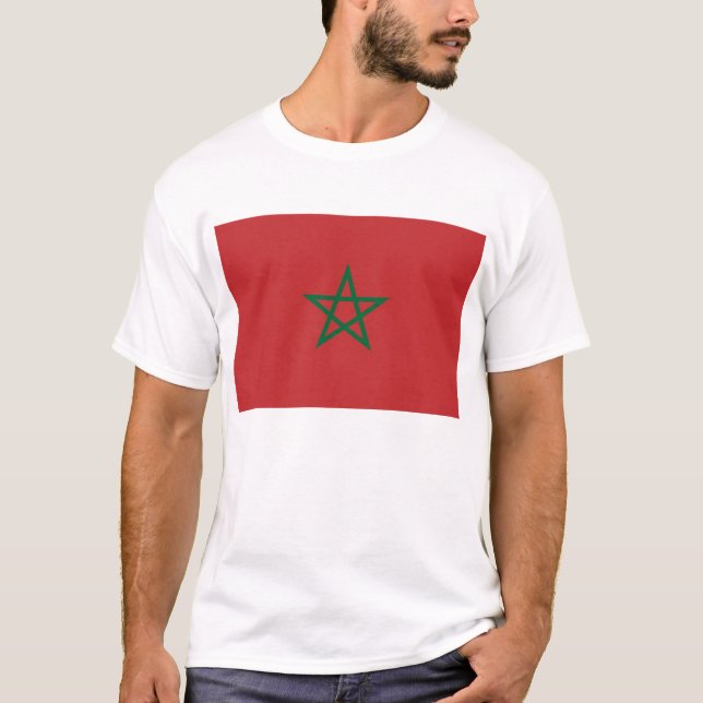 T Shirt mit der Flagge Marokkos (Vorderseite)