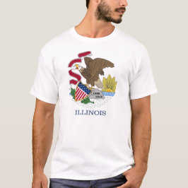 T Shirt mit der Flagge von Illinois Staat USA