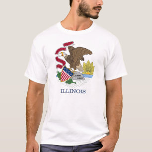 T Shirt mit der Flagge von Illinois Staat USA