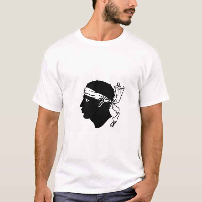 T Shirt mit der Flagge von Korsika, Frankreich (Vorderseite)