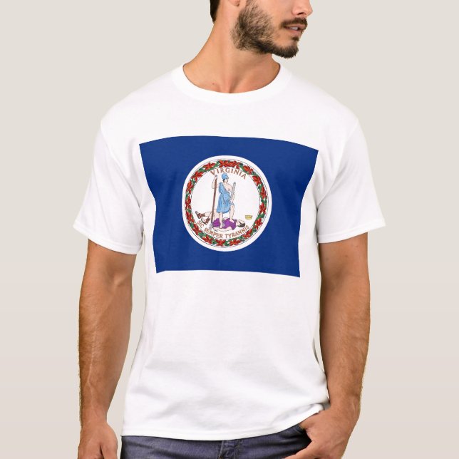 T Shirt mit der Flagge von Virginia Staat USA (Vorderseite)