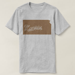 T-Shirt mit der Form des Bundesstaates Kansas
